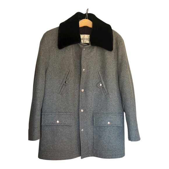 Members Only By Acme Montreal Gray Wool Jacket Black Velvet Collar Men’s READ!!! - Picture 10 of 10